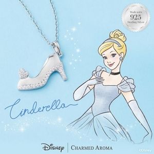 Disney Princess Cinderella Slipper Necklace, 925 Sterling Silver Charmed Aroma